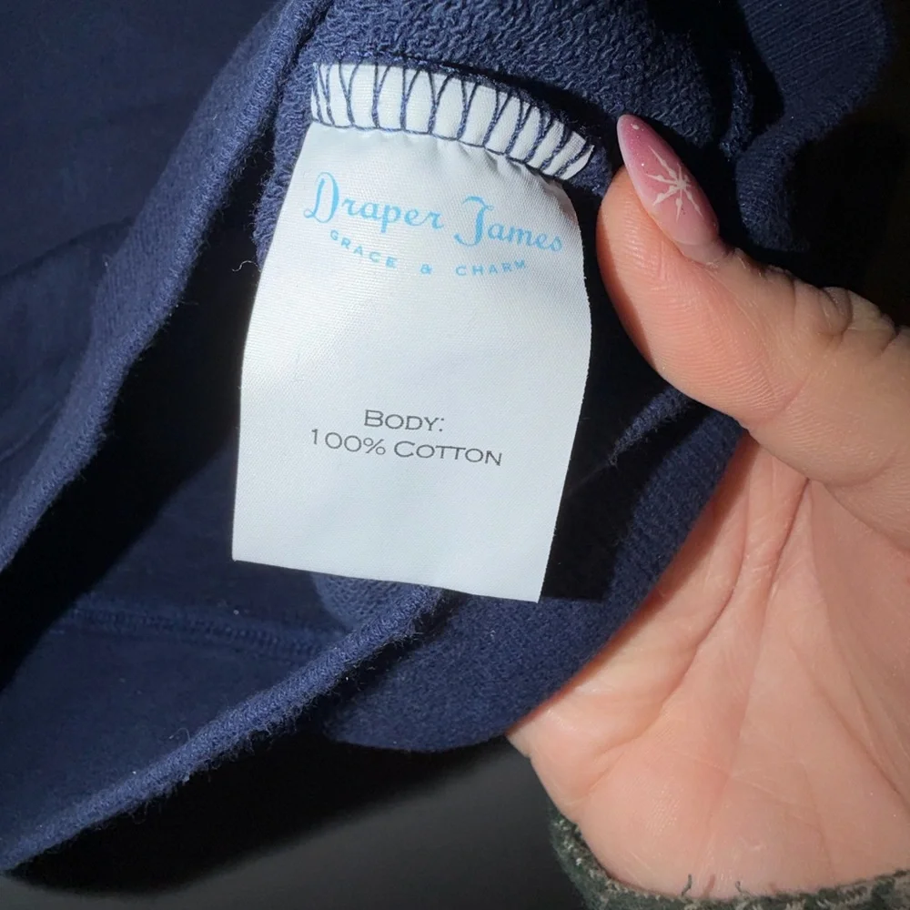 Draper James Be Kind Y'all Navy Blue Sweatshirt XS - Picture 5 of 7